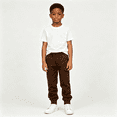 thumbnail image 1 of Boys Cargo Sweatpants Soft Relaxed Fit Casual Elastic Waist Kids Joggers Active Pants Brown 12 Years, 1 of 8