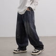 thumbnail image 1 of Boys Cargo Sweatpants Straight Leg Fit Hiking Joggers Pants Suits for Boys Summer Clothes (Dark Blue,8-10 Years), 1 of 4