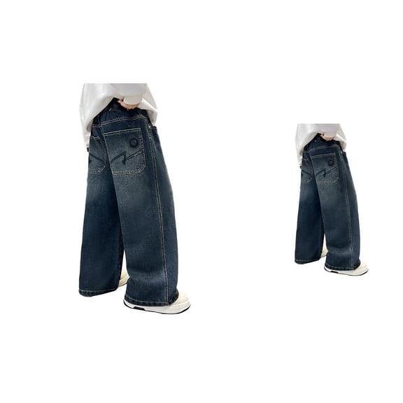 Boys Cargo Trousers with Full Elastic Waist, 2 Pack Casual Pants with Multi Pockets for Everyday and School Wear, 3-14Y