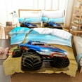 thumbnail image 1 of Boys Cars Duvet Cover Cartoon Truck Cool Vehicle Off Road Vehicle Locomotive for Bedroom ration Teen King Size, 1 of 5