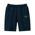 thumbnail image 1 of Boys Cartoon Embroidered Shorts, Elastic Waist, Cotton Blend, Side Pockets, Lightweight and Casual, Summer Vacation Beach Play Shorts for Toddler Boys Blue 100, 1 of 3