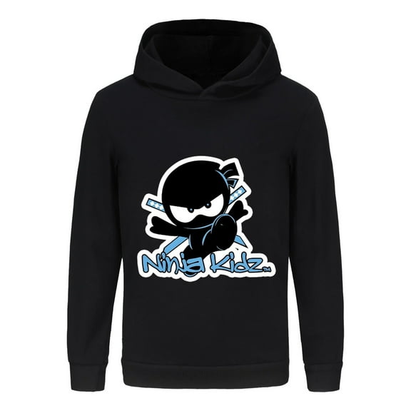 Boys Cartoon Ninja Kidz Hoodie – Kids Long Sleeve Pullover with Bold Graphic for Martial Arts Fans
