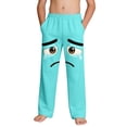 thumbnail image 1 of Boys Cartoon Sweatpants Green Funny Sad Face Print Kids Lounge Pants with Pockets Soft Comfortable for Sleeping Casual Elastic Waist 4-14 Years,Size 9 T, 1 of 9