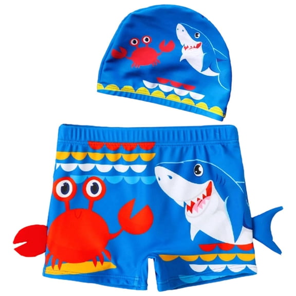 Boys Cartoon Swim Trunks High Elastic Quick Dry Swimsuit Set for Small Medium Large Kids Pool Beach, Size M-3XL