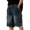 thumbnail image 1 of Boys Casual Elastic Waist Denim Shorts for Outdoor Activities Everyday Wear and School with Functional Pockets for Ages 2-10, 1 of 4