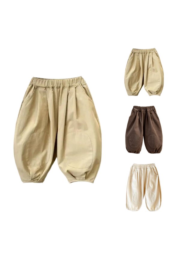 Boys Casual Harem Patchwork Pants Loose Fit Joggers For Outdoor Play And Daily Wear Comfortable Kids Trousers With Stylish Design