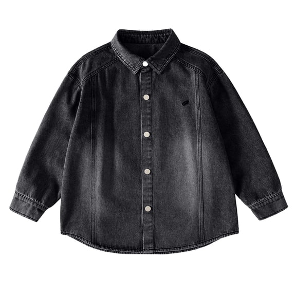Boys Casual Jean Jackets Loose Vintage Lapel Long Sleeve Button Denim Coats Kids Street Comfy Spring Fall Outwear 4-15 Years