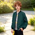 thumbnail image 1 of Boys Casual Lightweight Bomber Jackets Zipper Up Windproof Coat for Fall Winter Spring Outdoor Wearing (GN1), 1 of 9