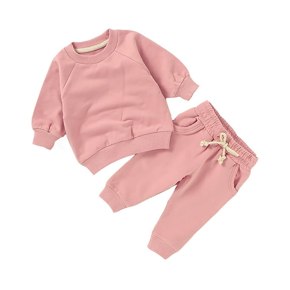 Boys Casual Long Sleeve Hoodie and Pants Set Soft Comfortable Solid Color Outfit for Kids Toddler Playwear