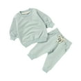 thumbnail image 1 of Boys Casual Long Sleeve Hoodie and Pants Set Soft Comfortable Solid Color Outfit for Kids Toddler Playwear, 1 of 3
