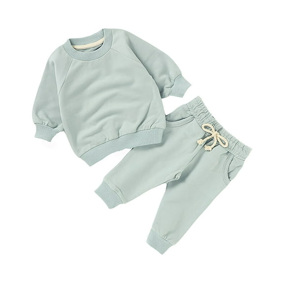 Boys Casual Long Sleeve Hoodie and Pants Set Soft Comfortable Solid Color Outfit for Kids Toddler Playwear
