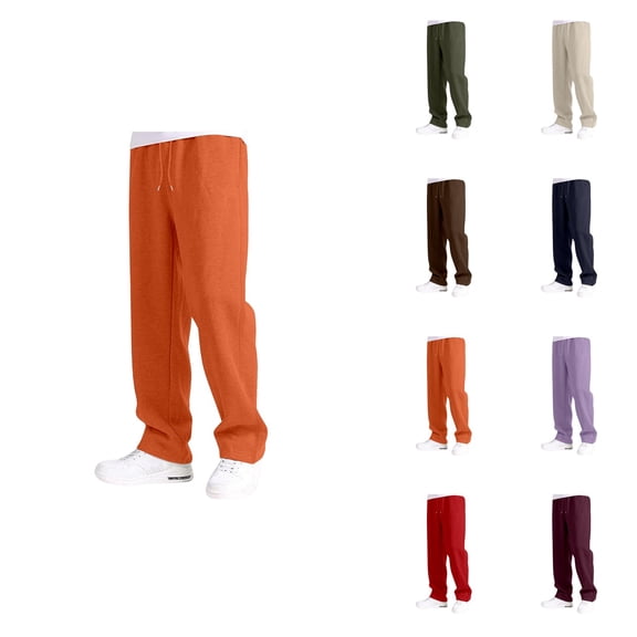 Boys Casual Loose Fit Wide Leg Joggers with Elastic Waist & Drawstring, Comfortable Daily Wear Sweatpants with Pockets, Straight Open Bottom Athletic Pants for Kids 5-16Y