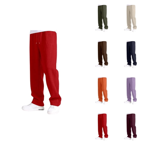 Boys Casual Loose Fit Wide Leg Joggers with Elastic Waist & Drawstring, Comfortable Daily Wear Sweatpants with Pockets, Straight Open Bottom Athletic Pants for Kids 5-16Y