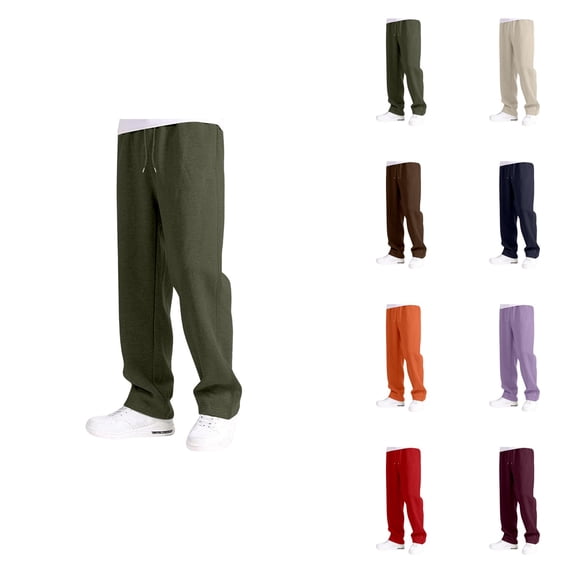 Boys Casual Loose Fit Wide Leg Joggers with Elastic Waist & Drawstring, Comfortable Daily Wear Sweatpants with Pockets, Straight Open Bottom Athletic Pants for Kids 5-16Y