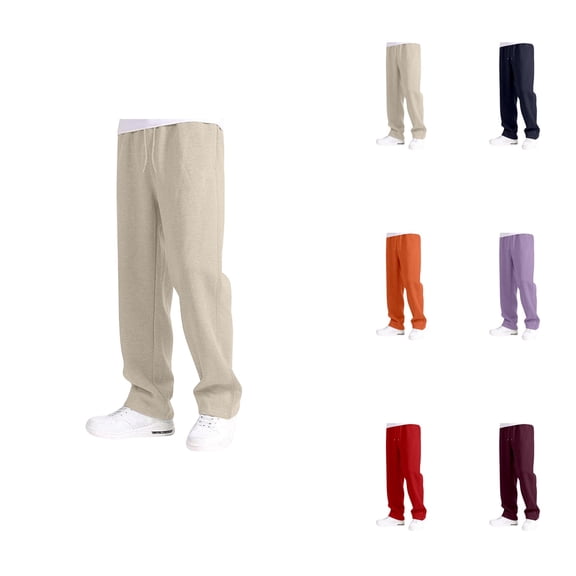 Boys Casual Loose Fit Wide Leg Joggers, Elastic Waist with Drawstring, Comfortable Daily Wear, Baggy Sweatpants with Pockets, 5-16Y