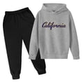 thumbnail image 1 of Boys Casual Outfit Sets Boys Sweatsuit Letter Print Athletic Long Sleeve Hoodie Pullover Jogger Sweatpants For Boys Fall Winter Outfit Grey 9-10 Years, 1 of 3