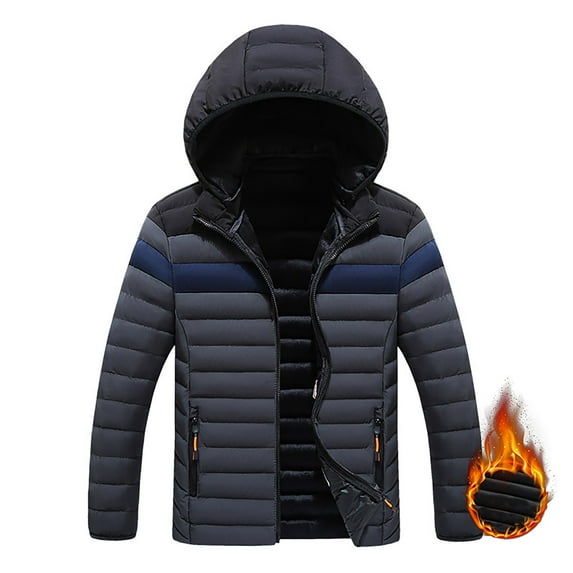 Boys Outerwear Thick Padded Hooded Jacket for Autumn and Winter Fashionable Casual Comfort with Warm Layering