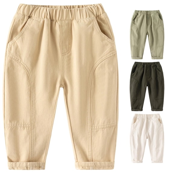 Boys Casual Pants Comfortable Everyday Wear Pure Color Long Trousers for Kids Age 1 10 Children Bottoms Soft Breathable Easy Outfits Youth Large Pants Cord Pant 2t Toddler Clothes Kids 18 Month Boy