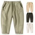 thumbnail image 1 of Boys Casual Pants Comfortable Everyday Wear Pure Color Long Trousers for Kids Age 1 10 Children Bottoms Soft Breathable Easy Outfits Youth Large Pants Cord Pant 2t Toddler Clothes Kids 18 Month Boy, 1 of 4