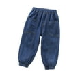 thumbnail image 1 of Boys Casual Pants for Toddlers and Kids Lightweight Elastic Waist Comfortable Everyday Wear Spring Summer Loose Fit Pure Color Long Trousers for Boys 2-12,Color:Blue,Size:2-3 Years, 1 of 3