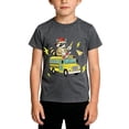 thumbnail image 1 of Boys Casual Print Short Sleeve Tee Loose Fit Round Neck Top Back To School Everyday Wear For Kids, 1 of 4