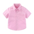 thumbnail image 1 of Boys Casual Shirts Stylish Fitted Stretch Basic Crew Neck Tops Stretch Classic Slim Fit Soft Thin Top Activewear Clothing Pink Size 8-9 Years, 1 of 5