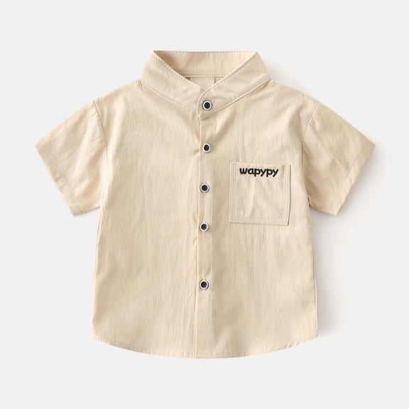 Boys Casual Short Sleeve Shirt Stylish Solid Top for Kids Ideal Summer Beach School Party Outfits 2 to 9 Years