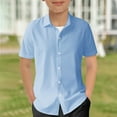 thumbnail image 1 of Boys Casual Summer Short Sleeve Button Down Shirts for Kids Cool Beach Style Gradient Print Tops, 1 of 3