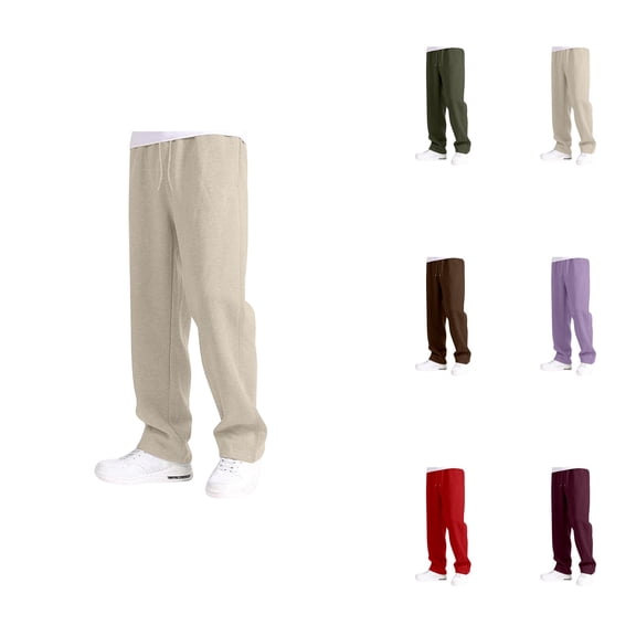 Boys Casual Wide Leg Joggers, Elastic Waistband and Drawstring, Comfortable Loose Fit Sweatpants with Pockets for Daily Wear, 5-16Y