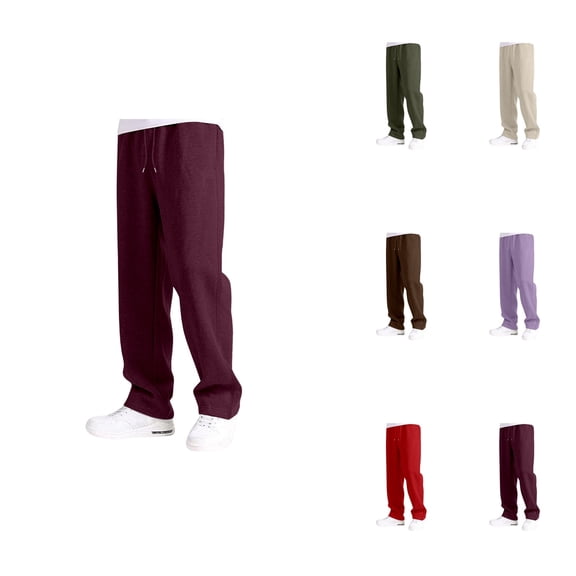 Boys Casual Wide Leg Joggers, Elastic Waistband and Drawstring, Comfortable Loose Fit Sweatpants with Pockets for Daily Wear, 5-16Y