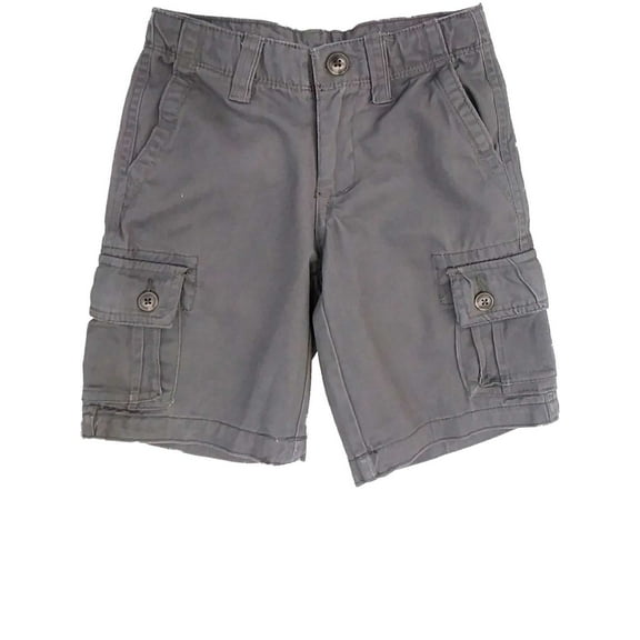 Boys Charcoal Gray Denim Jeans Shorts Adjustable Waist Cargo Pants