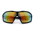 thumbnail image 1 of Boys Child Size Wrap Shield Aerodynamic Sport Plastic Sunglasses Black - Orange Mirror, 1 of 8