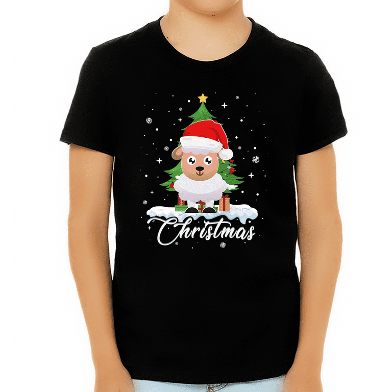 Boys Christmas Shirt Cute Cartoon Sheep Christmas Shirts for Boys