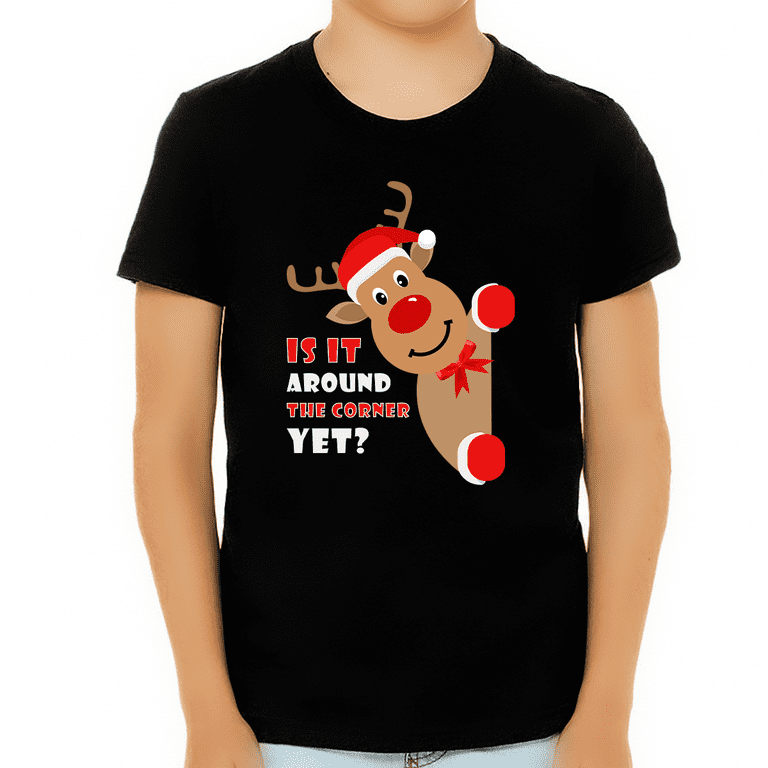 Boys Christmas Shirt Cute Christmas Around The Corner Funny