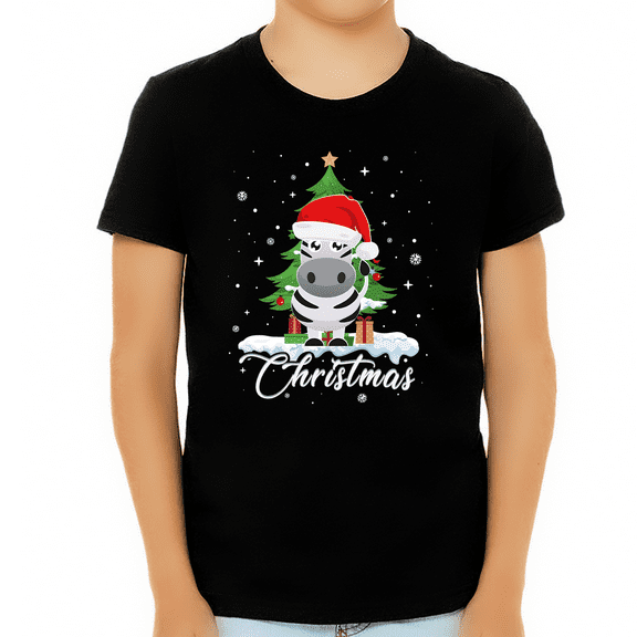 Boys Christmas Shirt Cute Zebra Christmas Shirts for Boys Christmas Shirts for Kids