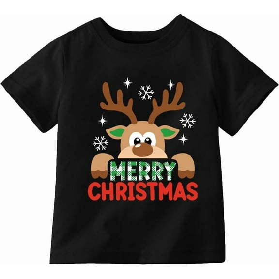 Boys Christmas T-Shirt | 100% Cotton Holiday Short Sleeve Graphic Tee