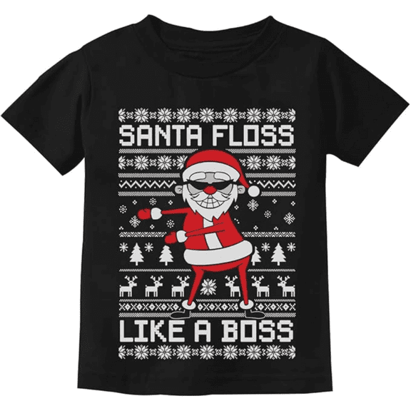 Boys Christmas T-Shirt | Soft 100% Cotton Holiday Short Sleeve Santa Graphic Tee