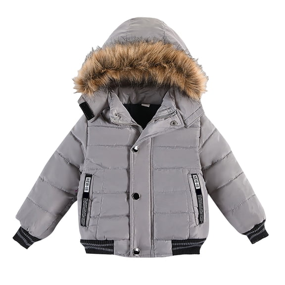 Boys' Classic Heavyweight Hooded Insulated down Jacket Girls Winter Coat