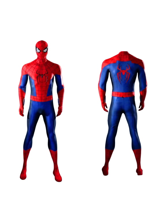 Boys Classic Spider Cosplay Full Body Jumpsuits Red Blue Superhero Costumes for Halloween Trick or Treat Parades