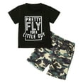 thumbnail image 1 of Boys Clothes 3T Boys Outfits Toddler Baby Boys Short Sleeve Top and Shorts, 2 Pc Set Dark Green 12-18 Months, 1 of 7