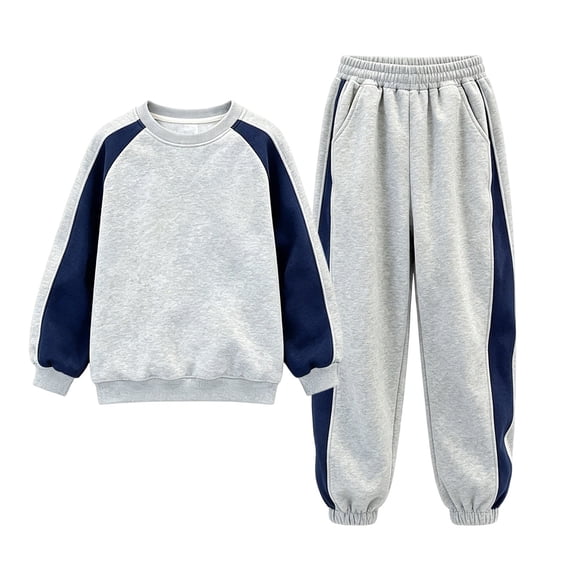 Boys Clothes Athletic 2 Piece Crew Neck Long Sleeve Cotton Warm Sweatshirt Top and Sweatpants Fall Winter Outfits Kids Teen