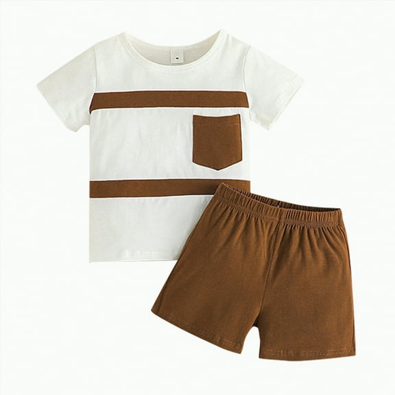 Boys Clothes Baby Toddler Boy Summer Outfits Kids Spring Cotton Star Printed Short Sleeve Running Suit 6 12 18 24Months 2T 3T T Shirt Pullover Tops Shorts Sets Clothing Set 2PCS