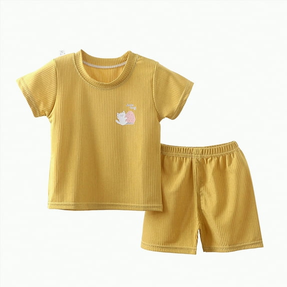 Boys Clothes Boy Kids Summer Cartoon Printed Short Sleeved Training 0 6 12 18 24 Months 2T 3T Children Clothing Set Tops T-Shirt+Pants Shorts 2-Piece