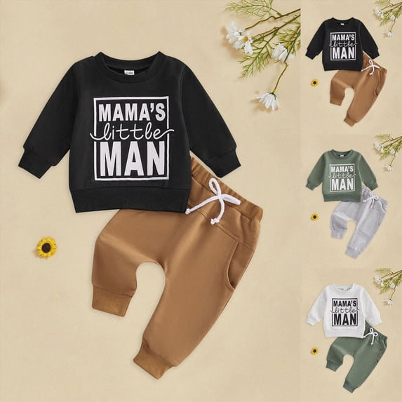 Boys Clothes Boy Outfits 2-Piece Long Sleeve and Pants Boys Fall Winter Clothes 6-12 Months 12-24 Months 2T 3T 4T 5T 6T 7T 8T 9T Children(Grey,6-12 Months)