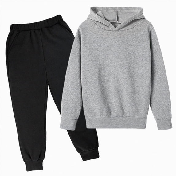 Boys Clothes Boy Outfits 2-Piece Long Sleeve Sweatshirt Tops and Pants Fall Winter Outfits Set 6-12 Months 12-24 Months 2T 3T 4T 5T 6T 7T 8T 9T Children(Grey,4-5 Years)