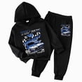 thumbnail image 1 of Boys Clothes Boy Outfits 2-Piece Long Sleeve Sweatshirt Tops and Pants Fall Winter Outfits Set(Black,2-3 Years), 1 of 5