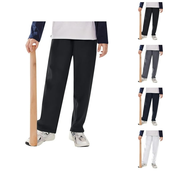Boys Clothes Boys Casual Elastic Waist Wide Leg Pants Comfortable Straight Fit Trousers for Everyday Spring Summer Wear for Kids Ages 3-12