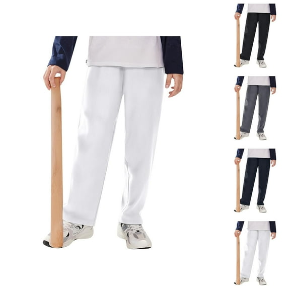 Boys Clothes Boys Casual Elastic Waist Wide Leg Pants Comfortable Straight Fit Trousers for Everyday Spring Summer Wear for Kids Ages 3-12