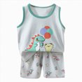 thumbnail image 1 of Boys Clothes Infant Boy's Kids Summer Cotton Cartoon Short Sleeve Running Suit 18-24 Months 2t 3t 4t 5t 6t Shorts Two Piece Set For And Girls 2PCS, 1 of 4