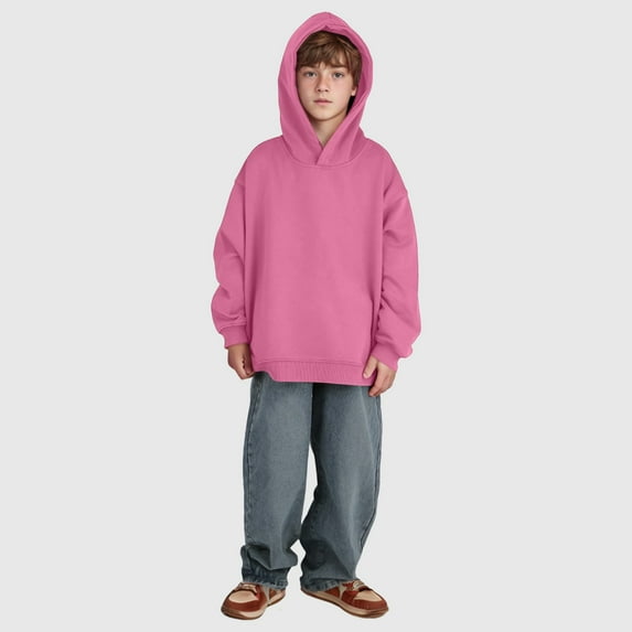 Boys Clothes Kids Sweatshirts Hoodies for Teens Cute Cute Oversized Fleece Pocket Sweatshirt Tops Solid Color Sweatshirts for Boys Trendy